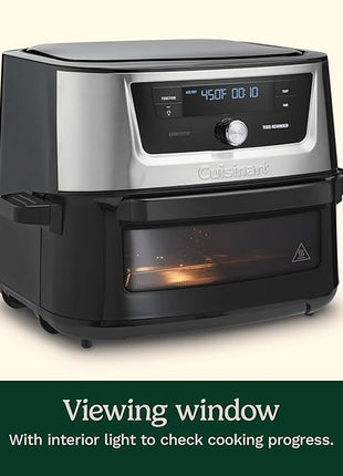 Cuisinart Air Fryer, 9-Quart Basket Stainless Steel Fryer Oven with 6 Presets to Roast, Bake, Broil, Air Fry, Dehydrate and Keep Warm, Dishwasher-Safe Parts, Quick & Easy Meals, AIRX-221, Black