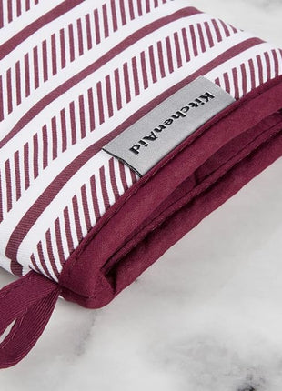 KitchenAid Albany Mini Oven Mitt 2-Pack Set, Beet, 5.5"x8"