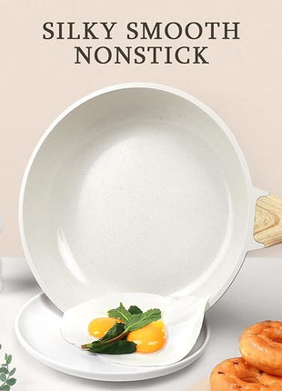 GiPP Ceramic Nonstick Frying Pan with Lid - 10" Healthy Non-Toxic Non Stick Skillet Omelette Pans, Induction Compatible Chef Pan, PFAS & PFOA-Free, Dishwasher Safe, Stay Cool Handles