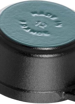 STAUB Cast Iron Dutch Oven 0.5-qt Round Cocotte, Made in France, Serves 1, Matte Black
