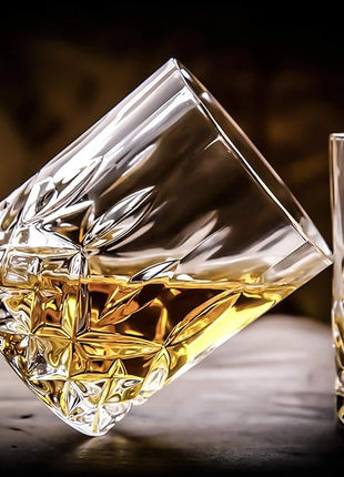 DeeCoo Premium 10, 11 OZ Scotch Glasses - Old Fashioned Whiskey Glasses/Style Glassware for Bourbon/Rum/Bar Tumbler Set of 6