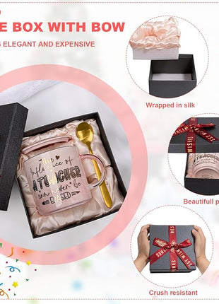 Teacher Appreciation Gifts for Women, Christmas, Birthday, Retirement, Back to School, Graduation, End of Year Gifts - The Influence of A Teacher Can Never Be Erased, 14oz Golden Pattern Marble Mug