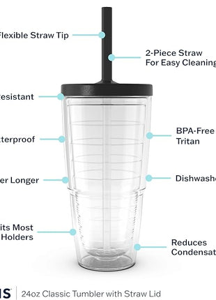 Tervis Kelly Ventura - Floral Collection Made in USA Double Walled Insulated Tumbler Travel Cup Keeps Drinks Cold & Hot, 24oz with Straw Lid, Posy