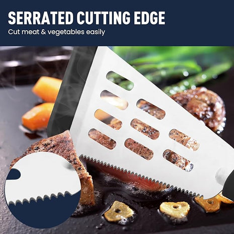 Silicone Fish Spatula Turner Set of 2,2-in-1 Heat Resistant Silicone Slotted Fish Spatulas for Nonstick Cookware,Flexible Thin Stainless Steel Slotted Fish Turner Spatula Flipper for Fish,Egg,Pancake