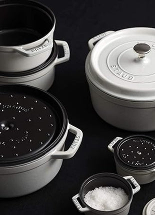 Staub Cast Iron 5.5-qt Round Cocotte - White Truffle, Made in France