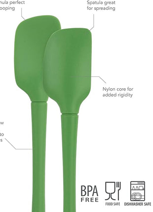 Tovolo Flex-Core All-Silicone Mini Spatula & Spoonula, Kitchen Utensil Set of 2, Heat-Resistant & BPA-Free Silicone Spatula & Spoonula, Safe for Cast Iron & Non-Stick Cookware, Dishwasher-Safe