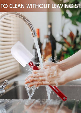 Norme 4 Pcs High Temp Silicone Spatulas Heat Resistant Rubber Spatula Commercial Silicone Scraper with Handle for Kitchen Cook Baking Mixing Utensil, Dishwasher Safe (14 Inch)