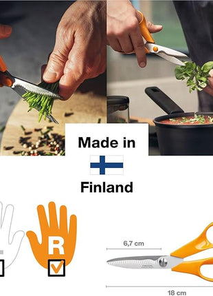 Fiskars Kitchen Scissors, Total Length: 18 cm, Quality Steel/Synthetic Material, Classic, 1000819