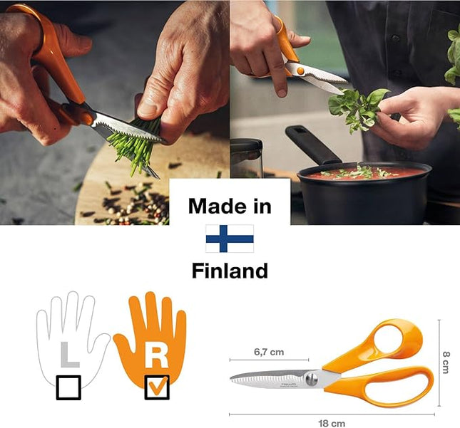 Fiskars Kitchen Scissors, Total Length: 18 cm, Quality Steel/Synthetic Material, Classic, 1000819
