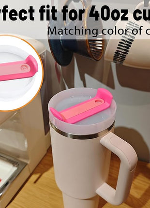 40 OZ Tumbler Lid Replacement Fit for Stanley Cup, 2 Pack Replacement Lids Fit for Stanley Travel Tumbler, Spill Proof Tumbler Covers for Stanley Cup Accessories (Opaqu - Hot Pink)