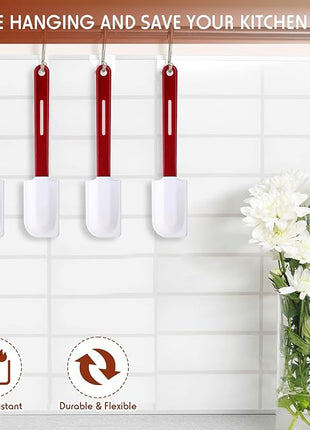 Norme 4 Pcs High Temp Silicone Spatulas Heat Resistant Rubber Spatula Commercial Silicone Scraper with Handle for Kitchen Cook Baking Mixing Utensil, Dishwasher Safe (10 Inch)