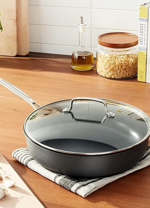 Cuisinart 12-Inch Deep Fry Pan w/Cover, Chef's Classic Nonstick Hard Anodized Collection, 622-30DFP1