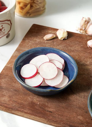 LE TAUCI Ceramic Spoon Rest for kitchen, 4.8 Inches Spoon Holder for Stove Top, Coffee Spoon Rest, Spoon Cradle, Kitchen Basics, Kitchen Accessories For Utensils, Set of 4, Ceylon blue