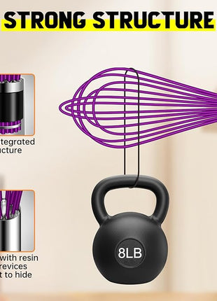 HOTEC 4 Pieces Silicone Whisks Set, Wire Balloon Whisks Egg Beater, Non-slip Handle Whisk for Non-stick Cookware Perfect for Cooking, Stirring, Beating and Blending (Purple)