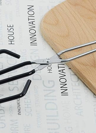 Stainless Steel Scissor Tongs with Black Handle 11-Inch Heavy Duty Wire Tongs