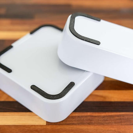 Three by Three Seattle 6 Piece Shallow Metal Organizer Tray Set for Storing Makeup, Stationery, Utensils, and More in Office Desk, Kitchen and Bathroom Drawers (1 Inch, Gold and White)