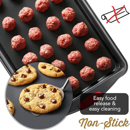 Baking Pan Set, 39 Piece Premium Baking Set, Nonstick Bakeware Sets BPA Free, Cookie Sheets for Baking Nonstick Set, Steel Baking Sheets for Oven with Muffin Pan, Cake Pan & Black Kitchen Utensils