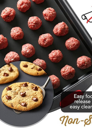 Eatex Nonstick Bakeware Set, 15-Piece with Muffin Pan, Cake Pan & Cookie Sheets for Baking, Steel Baking Sheets for Oven with Kitchen Utensils - Black