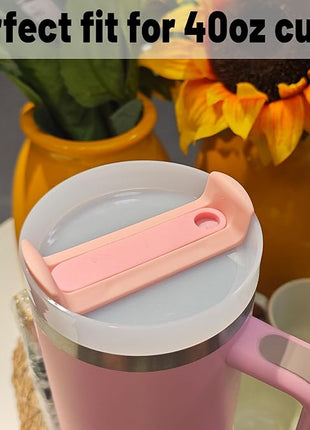 40 OZ Tumbler Lid Replacement Fit for Stanley Cup, 2 Pack Clear Replacement Lids Fit for Stanley Travel Tumbler, Spill Proof Tumbler Covers for Stanley Cup Accessories (Clear - Peachy)