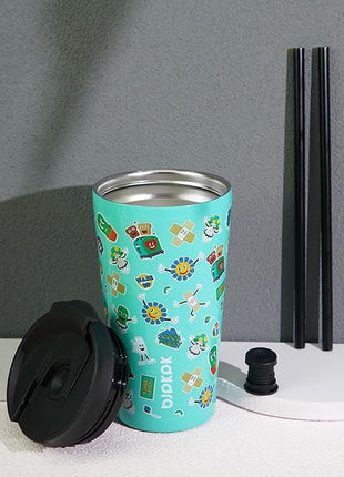 BJPKPK 18oz Tumbler With lid And Straw Stainless Steel Travel Coffee Mug Insulated Tumblers Cups,Passionate-Red