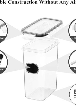 Wildone Airtight Food Storage Containers with Lids, 14PC Plastic Kitchen Storage Containers for Pantry Organization and Storage, Cereal, Flour and Sugar Containers, Include 20 Labels & Pen