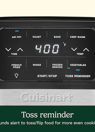 Cuisinart Air Fryer, 4.5-Quart Basket Fryer with 4 Cooking Functions to Air Fry, Roast, Bake, and Keep Warm, 4 Airfryer Presets, Dishwasher-Safe Parts, AIR-160NAS, Stainless Steel & Black