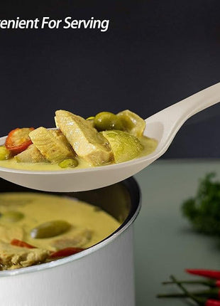 Silicone Slotted Spoons for Cooking - Extra Large Kitchen Spoons for Mixing, Serving, & Stirring - 600°F Heat-Resistant Non Stick Utensils Skimmer- Dishwasher Safe, Khaki