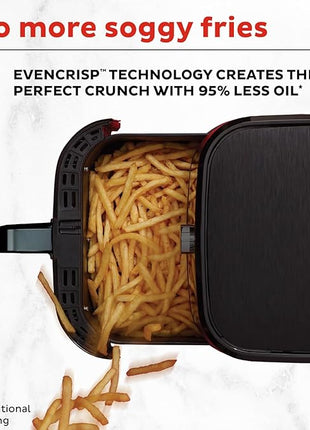 Instant Pot Vortex 5.7QT Air Fryer, Custom Program Options, 4-in-1 Functions, EvenCrisp Technology that Crisps, Roasts, Bakes and Reheats, 100+ In-App Recipes, from the Makers of Instant Pot, Black