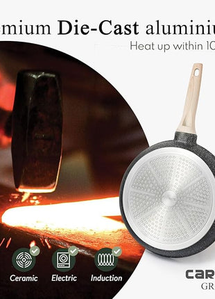 CAROTE 14Pcs Pots and Pans Set Non Stick, Cookware Sets Induction Cookware Granite Cooking Set with Frying Pans, Saucepans, Saute Pan, Extra Large Casserole