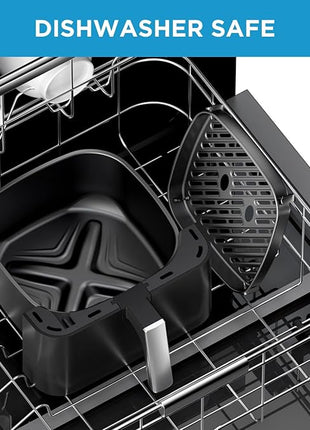 Midea Air Fryer 5.5QT, Heatexpress Rapid Air Technology, 9 Preset Menus, Quick and Easy Meals, 1 Minute Button and Favorite Function, 90% less oil, Easy to Clean, Varied Recipes