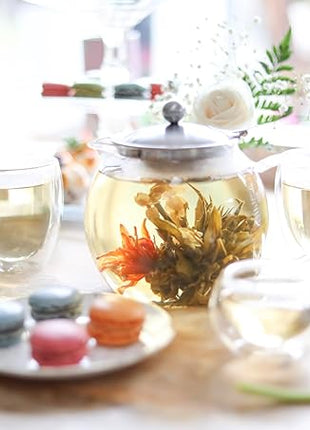 Teabloom All-in-One Glass Teapot and Tea Kettle – Heatproof Borosilicate Glass Tea Maker with Removable Stainless Steel Loose Tea Infuser – Classica Stovetop Tea Pot (40 oz / 1200 ml)