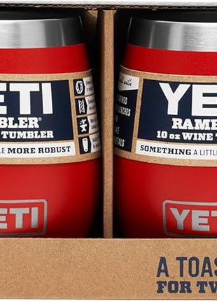 YETI Rambler 10 oz Wine Tumbler, Vacuum Insulated, Stainless Steel, 2 Pack