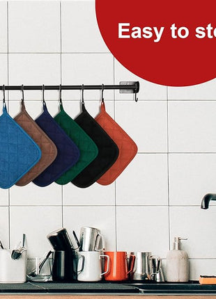 Joyhalo 6 Pack Pot Holders for Kitchen,Cotton Oven Holder with Great Heat Resistance,Non Slip Hot Pads for Kitchen Clearance,Yellow