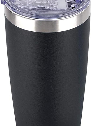 SUNWILL Travel Coffee Tumbler 20 oz, Insulated Mug with Lid, Stainless Steel Cup for Outdoor, Powder Coated Black