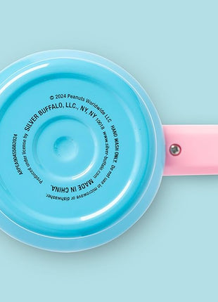 Silver Buffalo Peanuts Featuring Snoopy and Woodstock Feelin' Groovy Stainless Steel Tumbler with Handle and Straw, Fits in Standard Cup Holder, 40 Ounces