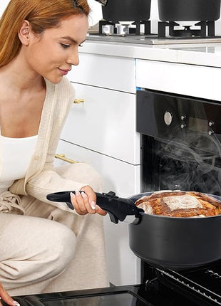 15 Pcs Pots and Pans Set Non Stick, Detachable Handle Ceramic Cookware Sets Nonstick, Non Toxic Induction RV Kitchen Cooking Set with Removable Handles, Dishwasher/Oven Safe, Easy Clean