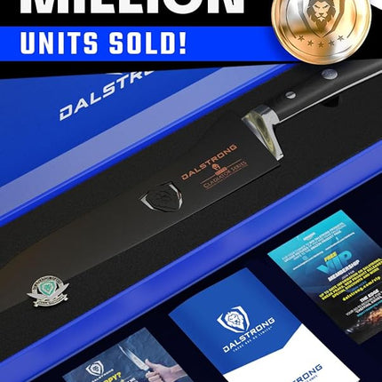 Dalstrong Serrated Offset Bread Knife - 8 inch - Gladiator Series Elite - Deli Knife - Forged German High-Carbon Steel - Bread Slicer - Slicing Knife - G10 Handle - Sheath - NSF Certified