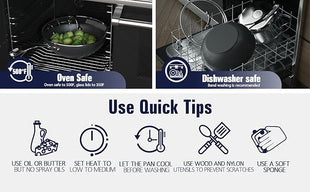 Cooks Standard Nonstick Stir-Fry Wok Pan 11-Inch, Hard Anodized Deep Frying Pan with Glass Lid, Flat Bottom, Black