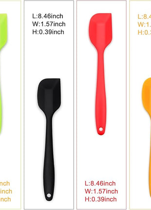 4-Piece Silicone Spatula, Heat-Resistant Non-stick Rubber Spatulas with Stainless Steel Core