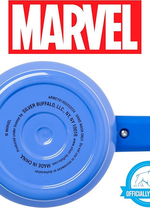 Silver Buffalo Marvel Captain America Shield Stainless Steel Tumbler with Handle and Straw, Fits in Standard Cup Holder, 40 Ounces