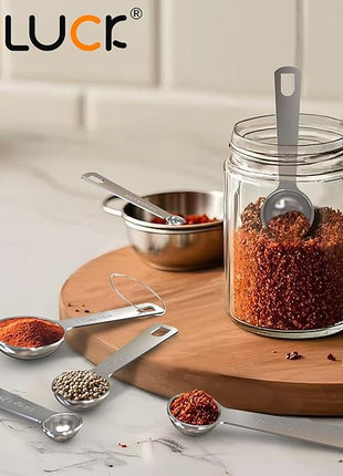 TILUCK Stainless Steel Measuring Spoons Set,Coffee Scoop Spoon,Kitchen Gadgets for Cooking & Baking,Set of (6)