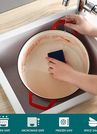 vancasso Enameled Cast Iron Dutch Oven, 7.5 QT Dutch Oven Pot with Lid, Round Enamel Dutch Oven for Bread Baking, Non Stick Enamel Coating, Pot's Body Cast Iron, Red