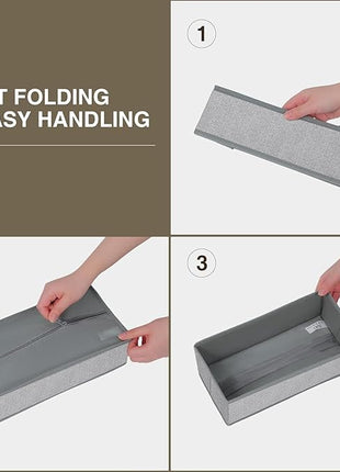 DIMJ Drawer Organizer Clothes Set of 8, Foldable Closet Drawer Bins, Underwear Drawer Organizer, Fabric Drawer Dividers for Baby Clothes, Socks, Belt, Tie (Blended)