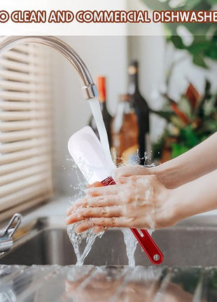 Set of 3 High Temp Silicone Spatulas Heat Resistant Rubber Commercial Heavy Duty Silicone Scraper Spatula with Handle for Kitchen Baking Cooking(10 x 2 Inches,Spatula)