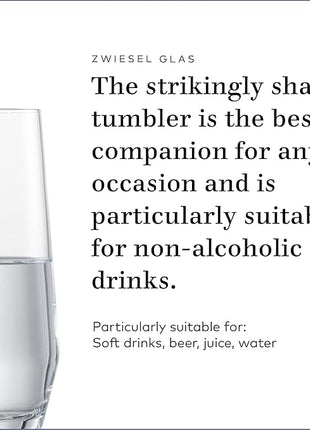 ZWIESEL GLAS Pure Tumbler (Set of 6), Drinking Glasses for Several Beverages, Dishwasher-Safe Machine-Made Tritan Crystal Glasses, Made in Germany (12 Ounce)