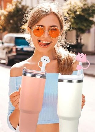 14S Straw Cover for Stanley Cup, Silicone Straw Topper for Stanley Cup 30&40oz with Tumblers, 10mm 0.4in Lid Accessories (Reusable)