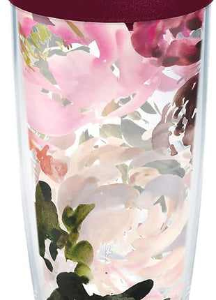 Tervis Kelly Ventura - Floral Collection Made in USA Double Walled Insulated Tumbler Travel Cup Keeps Drinks Cold & Hot, 16oz - Classic, Posy