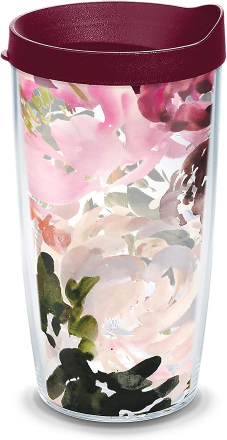 Tervis Kelly Ventura - Floral Collection Made in USA Double Walled Insulated Tumbler Travel Cup Keeps Drinks Cold & Hot, 16oz - Classic, Posy