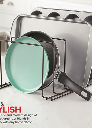 Stock Your Home Bronze (2 Pack) Steel Baking Pan Organizer Rack for Cabinet or Counter, Holder for Kitchen Cutting Boards, Pot Lids, or Cookie Sheets - Rust Proof Wire, Drying Storage