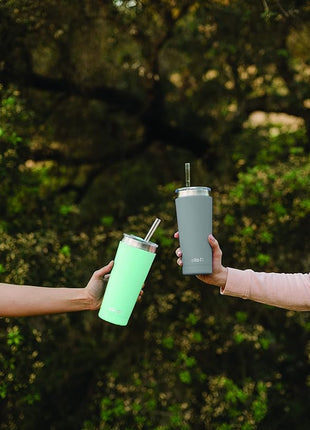 Ello Beacon Vacuum Insulated Stainless Steel Tumbler with Slider Lid and Optional Straw